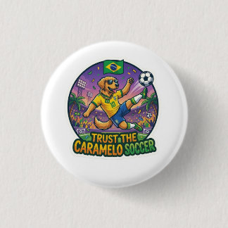 Soccer Caramel Dog Action Meme Sticker 3 Cm Round Badge