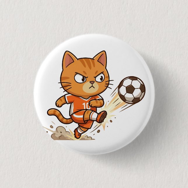 Soccer Cat Action Button (Front)