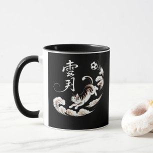 Soccer Cat Calligraphy Mug - Perfect Gift for Cat