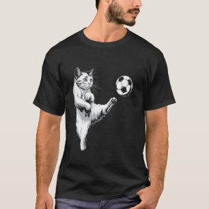 Soccer Cat Funny Sports Feline Athletic Football P T-Shirt