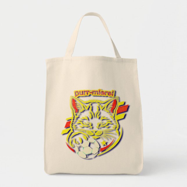 Soccer Cat graphic Tote Bag (Front)
