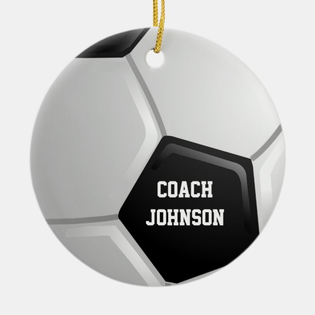 Soccer Ceramic Tree Decoration (Front)