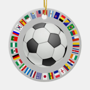 SOCCER CERAMIC TREE DECORATION