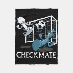 Soccer Checkmate Chess Fleece Blanket