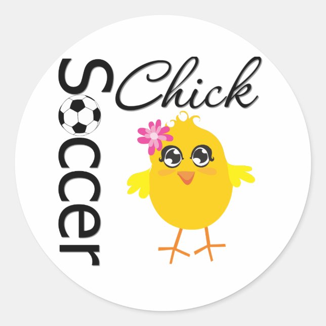 Soccer Chick Classic Round Sticker (Front)