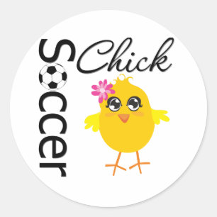 Soccer Chick Classic Round Sticker