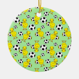 Soccer Chick Pattern Ceramic Ornament