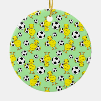 Soccer Chick Pattern Ceramic Ornament