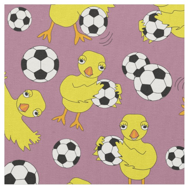 Soccer Chick Pattern Fabric (Close Up)