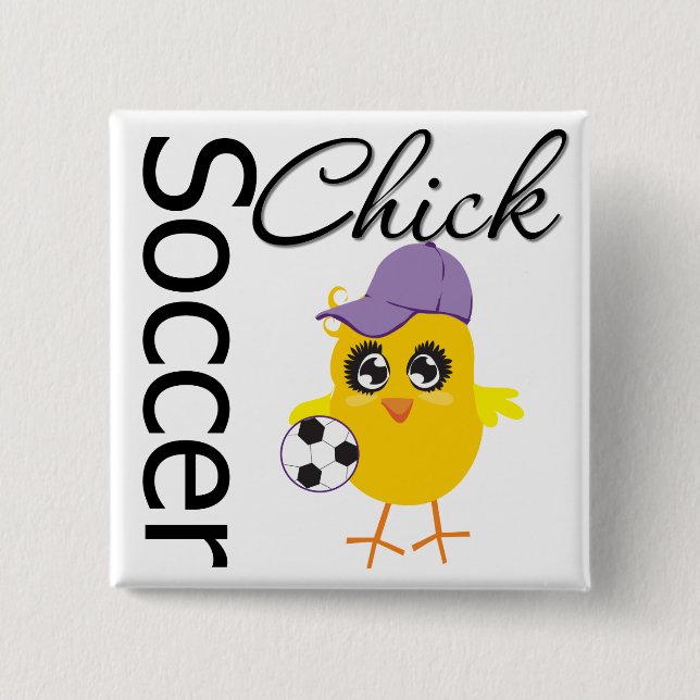 Soccer Chick v2 15 Cm Square Badge (Front)