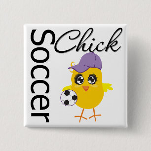 Soccer Chick v2 15 Cm Square Badge