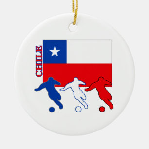 Soccer Chile Ceramic Tree Decoration