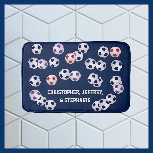 Soccer Choose Your Colour Personalised Multi Bath Mat (Creator Uploaded)