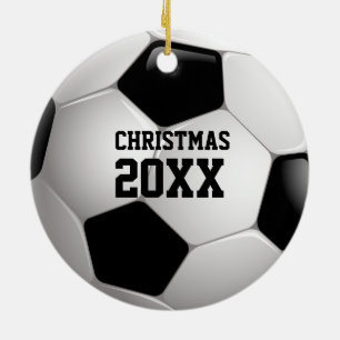 Soccer Christmas 20XX   Personalizable Sport Gifts Ceramic Ornament