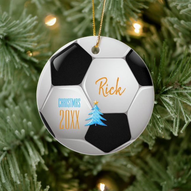 Soccer Christmas 20XX | Player Photo Ceramic Ornament (Tree)