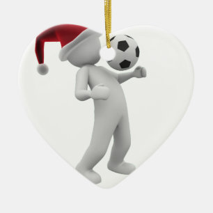 soccer christmas ceramic ornament