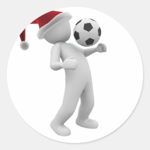 soccer christmas classic round sticker
