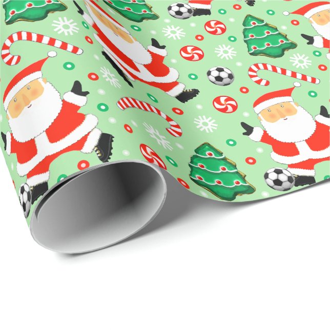 Soccer Christmas Gift Wrapping Paper (Roll Corner)