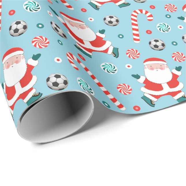 Soccer Christmas Gift Wrapping Paper (Roll Corner)