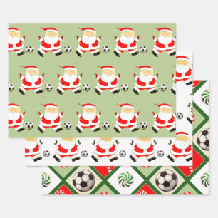 Soccer Christmas Holiday Gift Ideas Wrapping Paper Sheet
