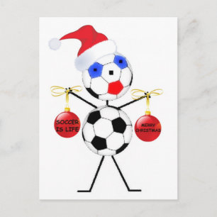 Soccer Christmas Holiday Postcard