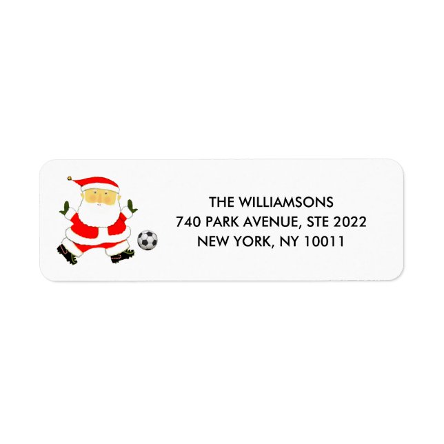 Soccer Christmas Holiday Return Address Label (Front)