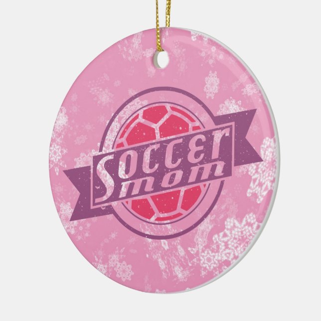 Soccer Christmas Ornament, Soccer Mum Ceramic Ornament (Left)