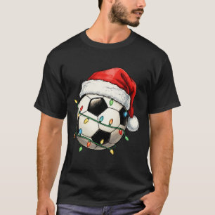 Soccer Christmas Player Santa Hat Xmas Sport Men K T-Shirt