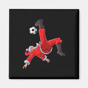 Soccer Christmas Santa Bicycle Kick Xmas Boys Men Magnet