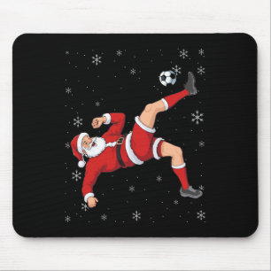 Soccer Christmas Santa Bicycle Kick Xmas Boys Men Mouse Pad