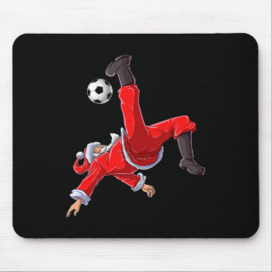 Soccer Christmas Santa Bicycle Kick Xmas Boys Men Mouse Pad