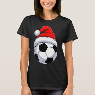 Soccer Christmas Shirt Boys Men Kids Santa Hat Xma