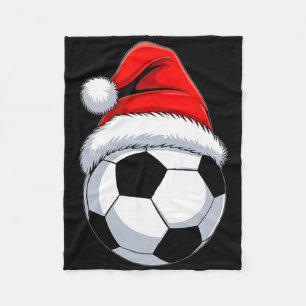 Soccer Christmas Shirt Boys Men Kids Santa Hat Xma Fleece Blanket