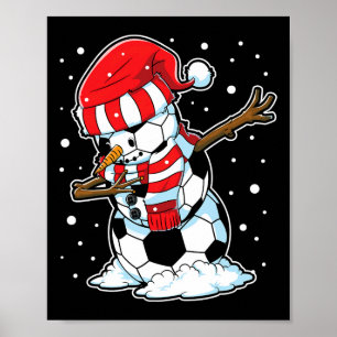Soccer Christmas Snowman Dabbing Byll Santa Boys G Poster
