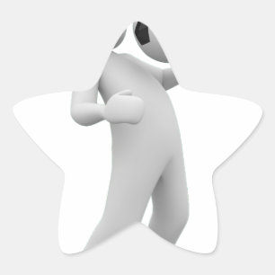 soccer christmas star sticker