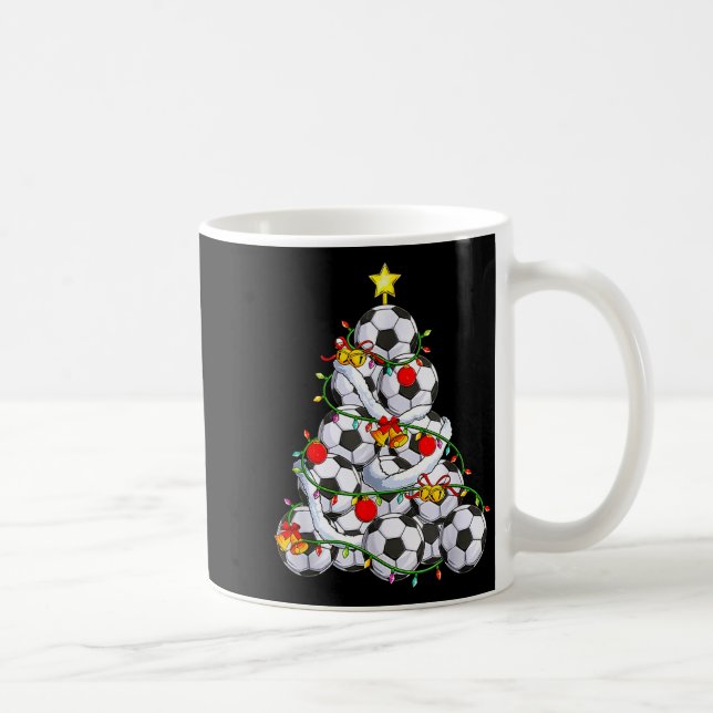 Soccer Christmas Tree Ball Santa Hat Funny Xmas So Coffee Mug (Right)