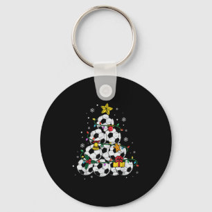 Soccer Christmas Tree Hat Santa Xmas Srt Mens Boys Key Ring