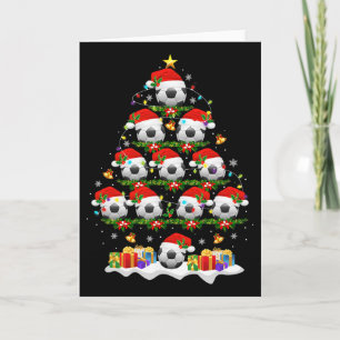 Soccer Christmas Tree Lights Funny Xmas Boys Socce Card