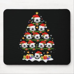 Soccer Christmas Tree Lights Funny Xmas Boys Socce Mouse Pad