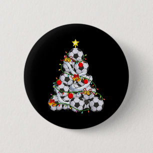 Soccer Christmas Tree Ll Santa Hat Funny Xmas Socc 6 Cm Round Badge