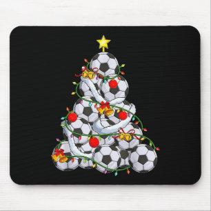 Soccer Christmas Tree Ll Santa Hat Funny Xmas Socc Mouse Pad