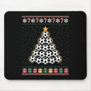 Soccer Christmas Tree Ornament Ugly Christmas Swea Mouse Pad