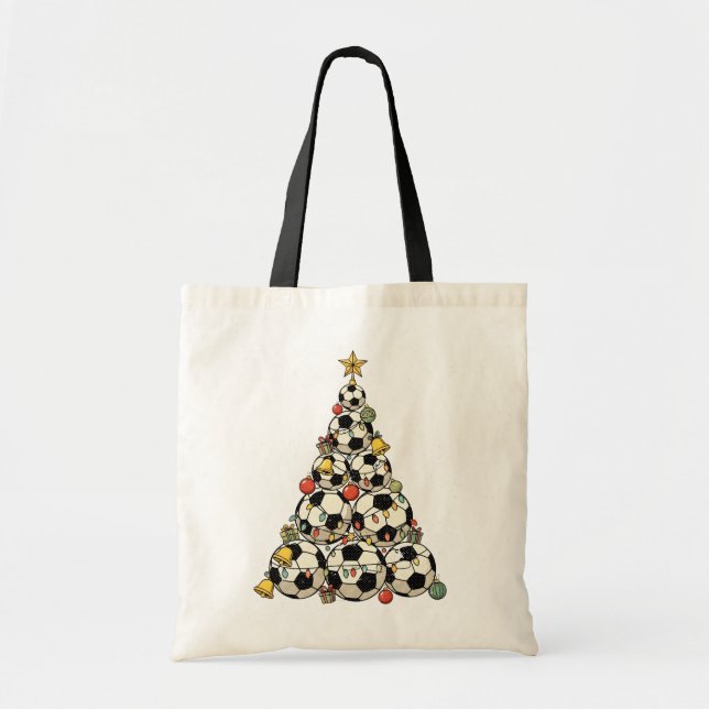 Soccer Christmas Tree Tote Bag (Front)