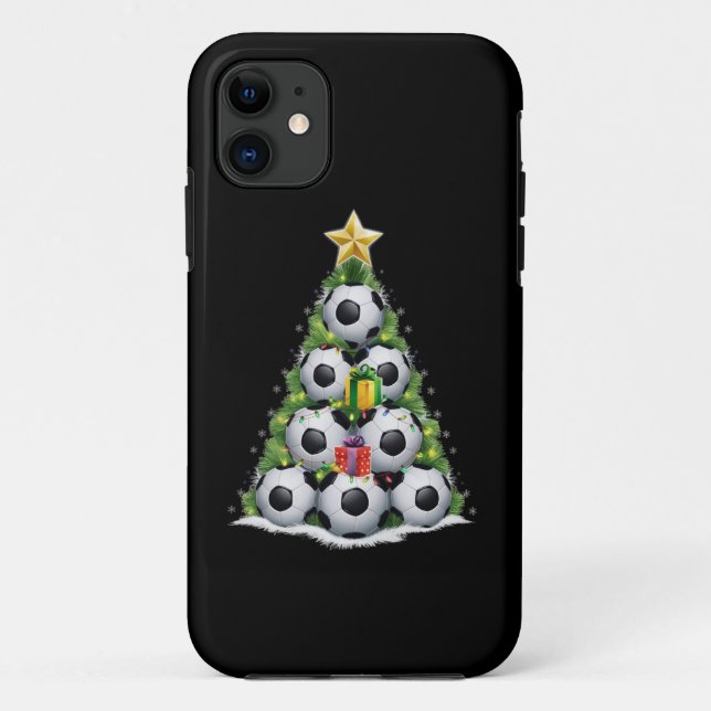 Soccer Christmas Tree Xmas Player Boys  Case-Mate iPhone Case (Back)