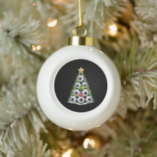 Soccer Christmas Tree Xmas Player Boys Ceramic Ball Christmas Ornament