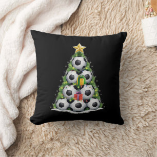 Soccer Christmas Tree Xmas Player Boys  Cushion