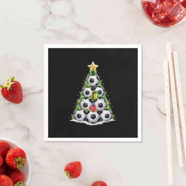 Soccer Christmas Tree Xmas Player Boys  Napkin (Insitu)
