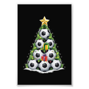 Soccer Christmas Tree Xmas Player Boys  Photo Print