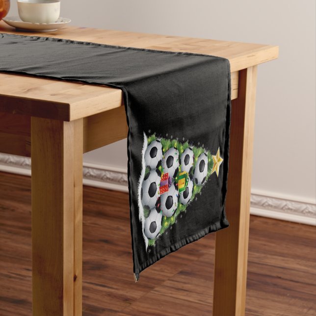 Soccer Christmas Tree Xmas Player Boys  Short Table Runner (In Situ)