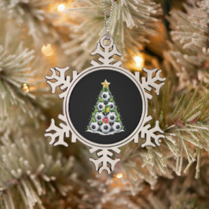 Soccer Christmas Tree Xmas Player Boys Snowflake Pewter Christmas Ornament